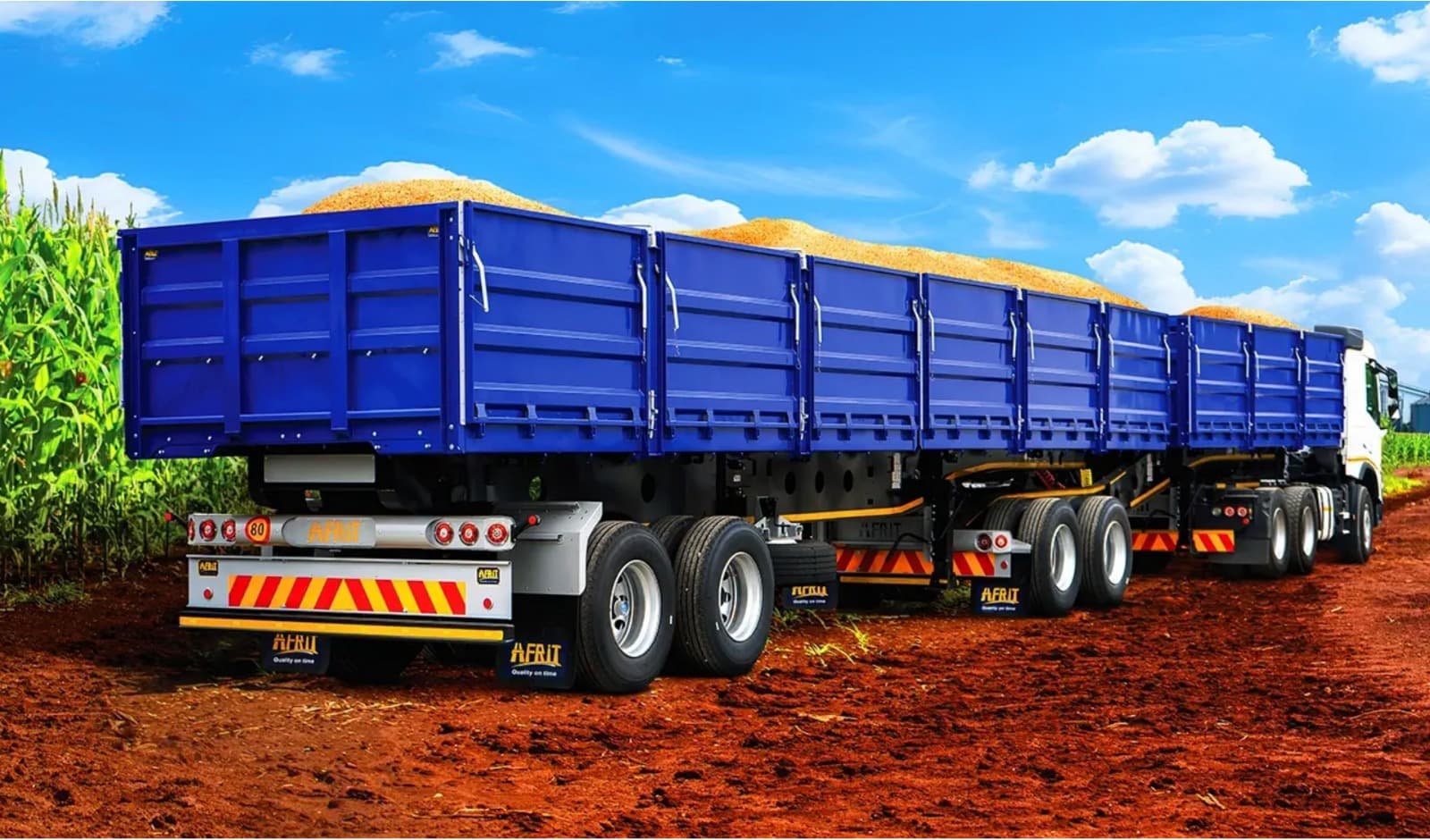 Endola long-haul distribution trailer carrying agricultural products