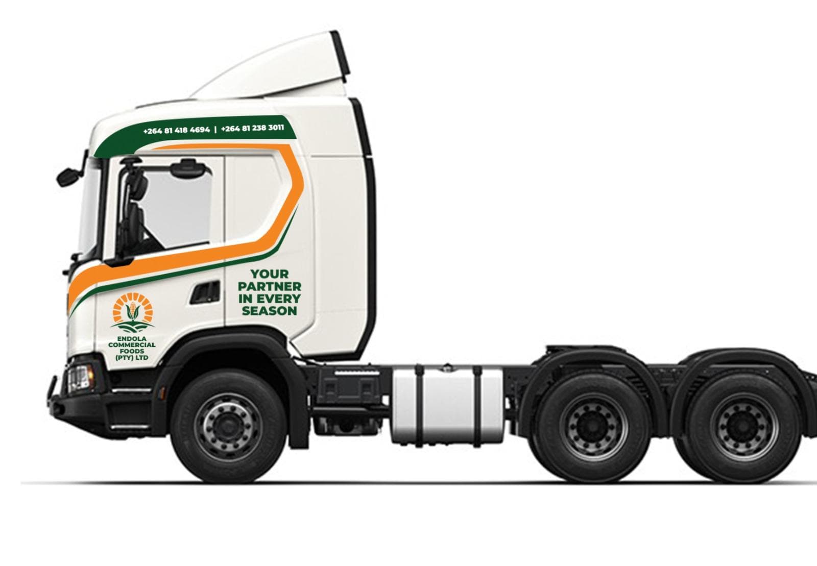 Endola Commercial Foods delivery truck - side view